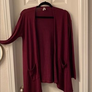 Maroon oversized cardigan